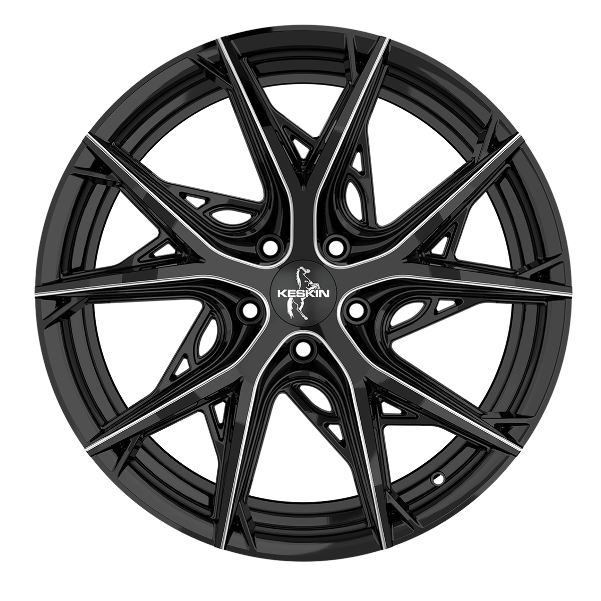 KESKIN KT24 hliníkové disky 8,5x19 5x108 ET40 BLACK SECRET DIAMOND