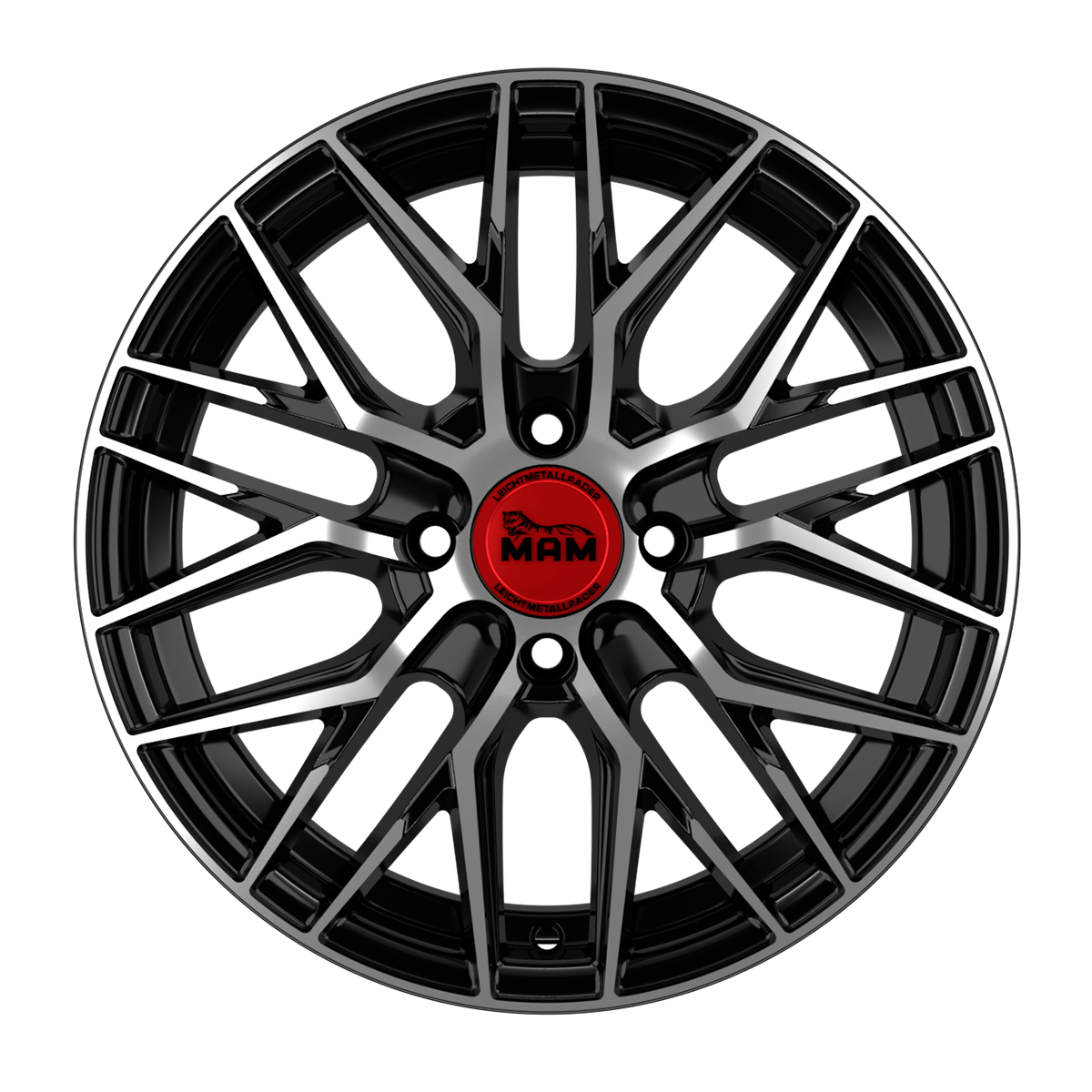 MAM RS4 hliníkové disky 7x16 4x108 ET35 BLACK FRONT POLISH